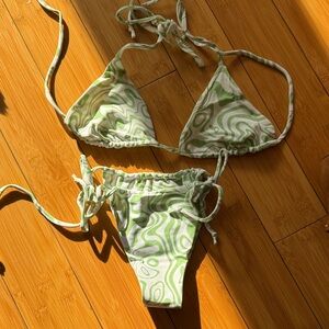 Green Swirl Bikini Set